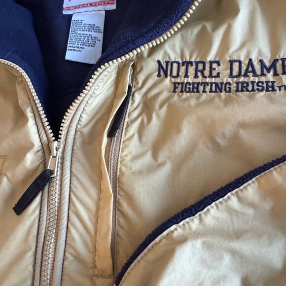 Vintage 1990s Collegiate Notre Dame Fighting Irish Gold Fleece Jacket Men's M - Picture 7 of 14